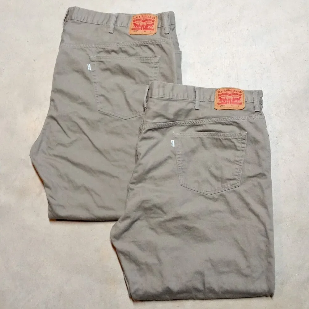 Lot of 2 Levi's 559 Relaxed Straight Jeans Size 54x30 (Fits 52x29)